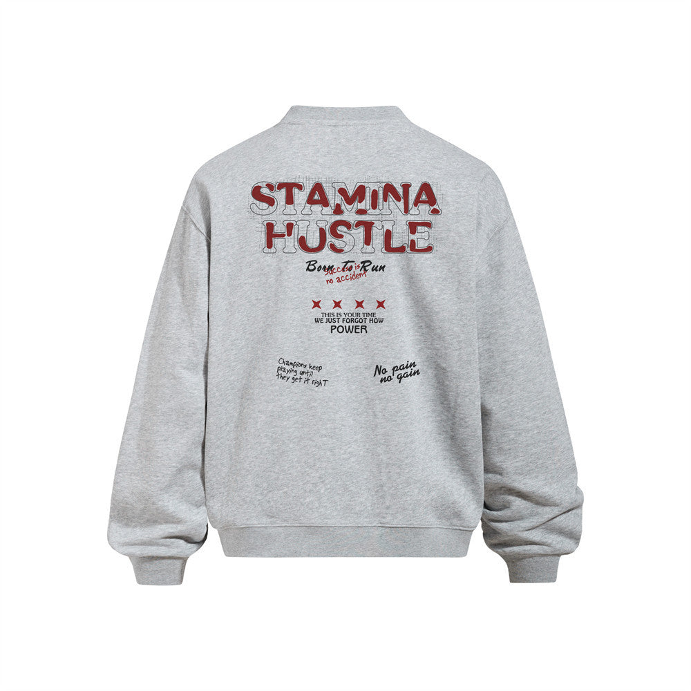 Mother print loose round neck hoodie