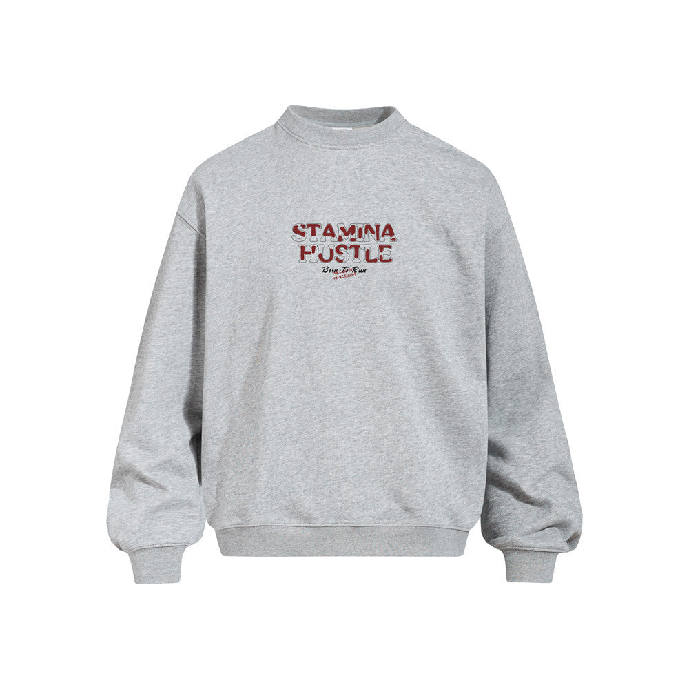 Mother print loose round neck hoodie