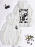 Printed hoodie with mother themed pattern