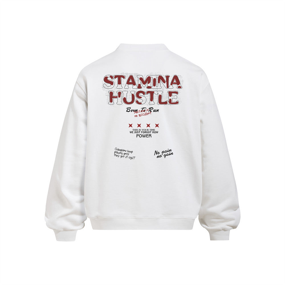 Mother print loose round neck hoodie
