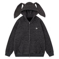 Hooded jacket with kangaroo pocket and loose zipper cardigan